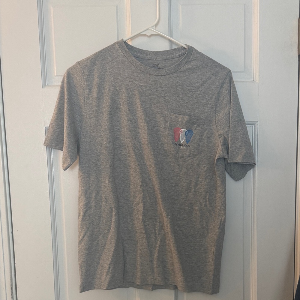 Vineyard Vines Heather Gray Short Sleeve Boys Lacrosse Tee